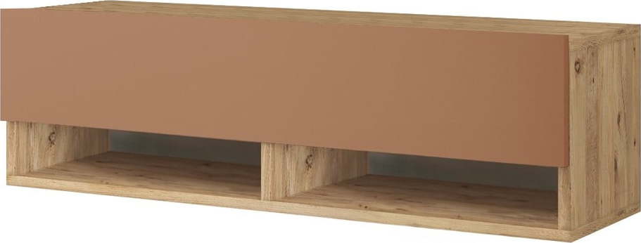 TV stolek v dekoru borovice v cihlovo-přírodní barvě 100x29x32 cm – Kalune Design Kalune Design