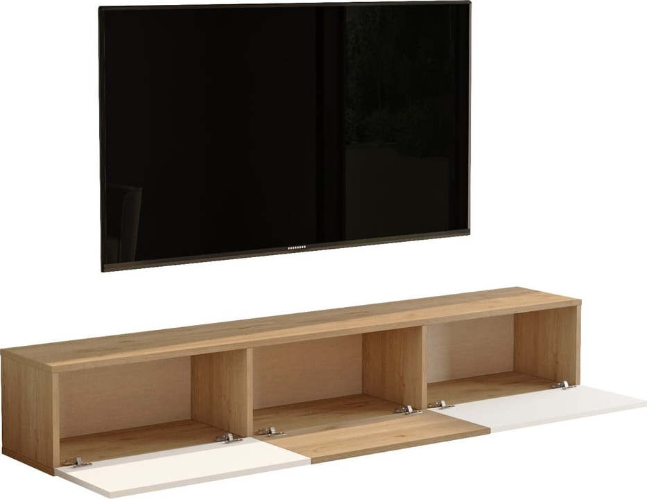 TV stolek v dekoru dubu v bílo-přírodní barvě 180x29x32 cm – Kalune Design Kalune Design