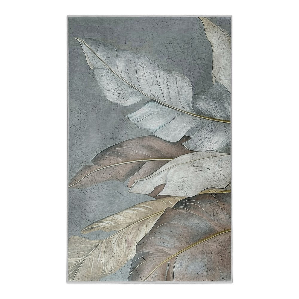 Zeleno-šedý pratelný koberec 80x150 cm Dusty Leaves – Mila Home Mila Home